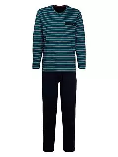 Комфортная пижама из хлопка и полиэстра зеленого цвета BUGATTI RT56032/4065